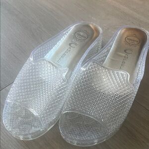 Jeffrey Campbell Clear Textured Mules